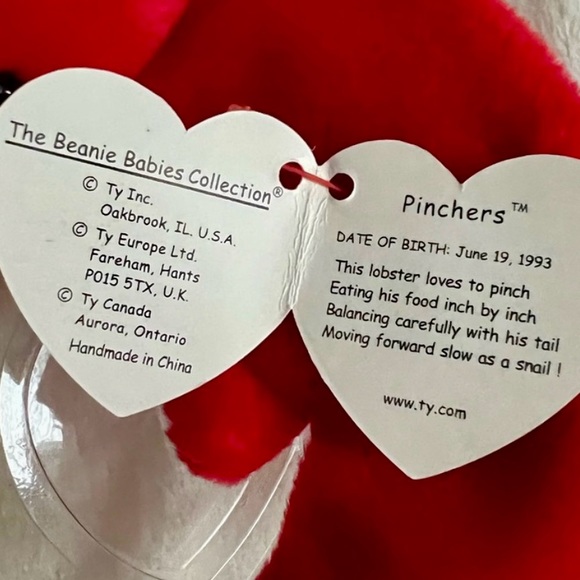 TY Beanie Baby - PINCHERS the Lobster, Great Gift for a 90s lover or anyone! NWT - Picture 4 of 5